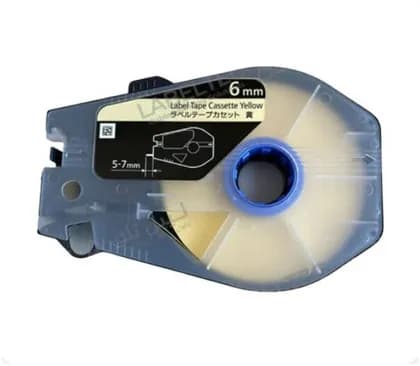 Canon Label Tape Cassette, Width 6mm for Canon MK-3000 & MK-5000 | Canon6mm-Yellow