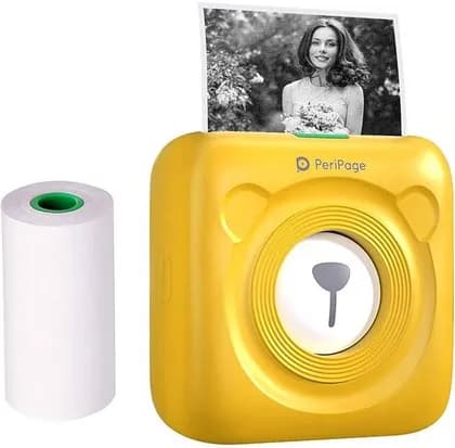 PeriPage Jepodor Mini Printer, PeriPage A6 203DPI, Pocket HD Wireless BT Thermal Printer Picture Photo Label Memo Notes Journal Receipt Paper, Yellow | nnaa-2