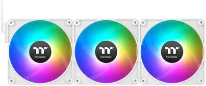 Thermaltake CT120 EX Reverse ARGB Sync PC Cooling Fan, 120mm Sizes, Reversed Blades, 2000 RPM Fan Speed, 65.82 CFM Fan Airflow, Hydraulic Bearing Type, Pack of 3, Snow | CL-F194-PL12SW-A