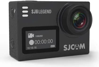 SJCAM SJ6 Legend Action Camera with Accessories, Dual Screen 2" LCD Touch Display, 4K 24FPS Resolution, SJCAM ZONE App, Waterproof Capability, Black | SJ6 Legend