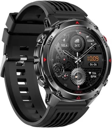 EpicArma Ranger Rugged Adventure Smartwatch, Bluetooth 5.3, Heart Rate & Blood Pressure Monitoring, 5ATM Waterproof, LED Lighting, Smart Fitness, Compatible with Android & iOS, Black | EA-RNG029-BK