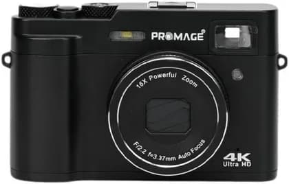 PROMAGE 4K Ultra HD Digital Camera, 48MP Photo Resolution, Dual Autofocus Lenses, 4K 30FPS Video, 2.8" IPS Display, Ideal for Photography & Vlogging, Black | PC120