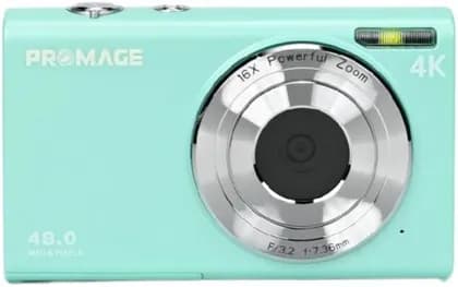 PROMAGE 4K 16x Digital Camera, 48MP, 8x Zoom, Autofocus, 2.7″ Display, LED Light, 128GB Support, Green | PC105