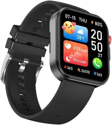 EpicArma Pulse Smartwatch, Fitness Tracker with Heart Rate & Sleep Monitoring, Sports Modes, Call & Message Notifications, Compatible with Android & iOS, Black | EA-PLS001-BK