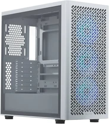 Cooler Master Elite 502 Mid Tower Computer Case, 3x 120mm ARGB Pre-Installed Fans, Up to 420mm Radiator & 7x 120mm Fan Support, Tempered Glass Side Panel, White | E502-WGNN-S00
