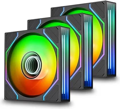 Thermaltake Swafan 120 EX Infinity ARGB Sync PC Cooling Fan 3-Fan Pack, Dual Infinity Mirror, Swappable Blades, MagForce 2.0, 120mm PWM, 2000 RPM, 3-Pack, Black | CL-F245-PL12SW-A