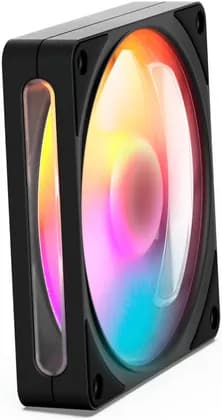NZXT F120 RGB 120mm PWM Case Fan, 8 LEDs ARGB, 2400RPM, 70.67CFM, 3.7mmH2O, 33.05dB, 9 Blades, Fluid Dynamic Bearing, 60000Hrs, 4-Pin PWM, 5V ARGB Header, NZXT CAM, Black | RF-R212S-BF