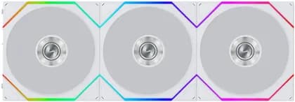 Lian-Li UNI FAN TL FLEX Reverse Case Fan with Controller, 120mm Fan Size, 2300 RPM Fan Speed, 83.4 CFM Airflow, Fluid Dynamic Bearing, LCP / PA66 Material, Pack of 3, White | 12RTL1F3W