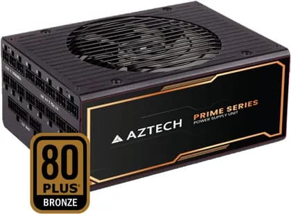 Aztech PRIME Fully Modular Power Supply, 850W, 80 Plus Bronze Certified, ATX 3.1 Compatible, PCIe 5.1 Ready, 120mm Hybrid Silent Fan, Japanese 105°C Capacitors, Black | AZT-P850M80P