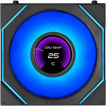 Lian-Li UNI FAN SL-INF LCD FLEX Standard Case Fan, 120mm Fan Size, 2000 RPM Fan Speed, 59.2 CFM Airflow, Fluid Dynamic Bearing, PBT/PC Material, Single Pack, Black | 12SLIND1F1B