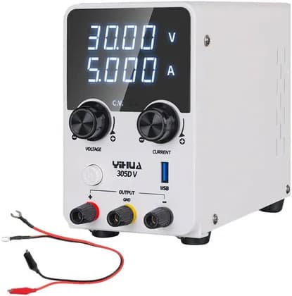 YIHUA 305D-V 30V 5A Adjustable Switching Power Supply with Digital Display for Electronics Repair, Laboratory Testing & DIY Projects | 305D-V