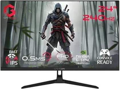 GAMEON Esports Series Gaming Monitor, 24" IPS Display, FHD Resolution, 240Hz Refresh Rate, 0.5ms (MPRT) Response Time, FreeSync / Adaptive-Sync + VRR, Low Blue Light, Black | GOESP24240IPS