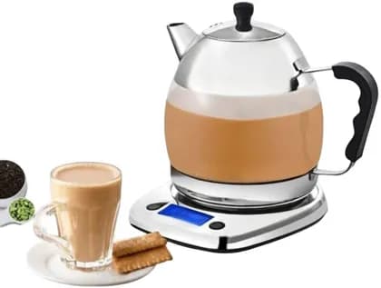 Gulf Dalla GA-C93882 Karak Tea Maker, 1000W Power, 1.2-Liter Capacity, Advanced Heating Element, Built-In Safety Features, Ergonomic Handle & Spout Design, Stainless Steel/Glass | GA-C93882