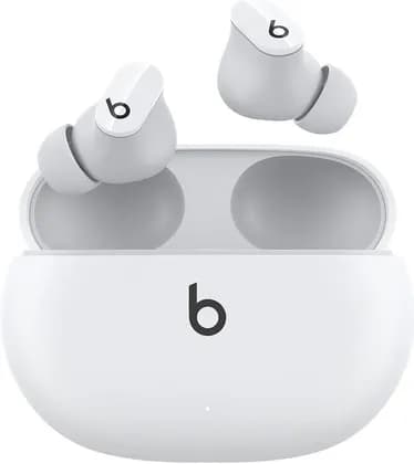 Beats Dr. Dre Studio Buds Noise-Canceling True Wireless In-Ear Headphones, Up to 8 Hours of Playback, Dual Beamforming Mics, Transparency Mode, One-Touch Pairing on Apple & Android, White | MJ4Y3LL/A