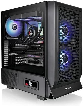 Thermaltake Ceres 330 TG ARGB Mid Tower Chassis, 2x Pre-Installed CT140 aRGB Fans & 1x CT140 Fan, 4mm Tempered Glass Panel, Up to 360mm Radiator & 7 Fans, Removable Filters, Black | CA-1Y2-00M1WN-01