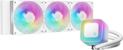 DeepCool LE360 WH V2 Liquid CPU Cooler, 360mm Radiator, 3x 120mm Pre-Installed aRGB Fan, 2100 RPM Fan Speed, 75.89 CFM Fan Airflow, Hydro Bearing Type, Anti-Leak Technology, White | R-LE360-WHAMMN-G-2