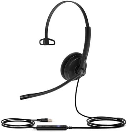 Yealink UH34 Mono Teams Wired USB-A Headset, Ultra Lightweight Design, Wearing Comfort, Plug and Play Connectivity | UH34 MONO TEAM
