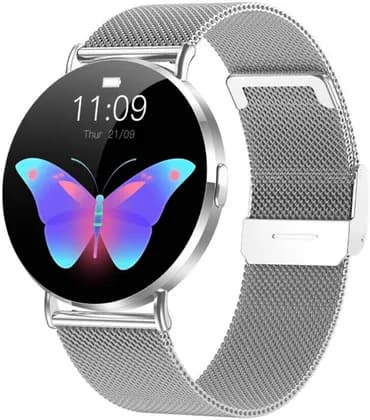 TCH LX1 Calling Smartwatch, HD Display Smart Watch, Heart Rate & Sleep Monitoring, Fitness Tracker with Sports Modes, Smart Notifications, Long Battery Life, Stylish Round Dial, Moon Silver | LX1 Moon