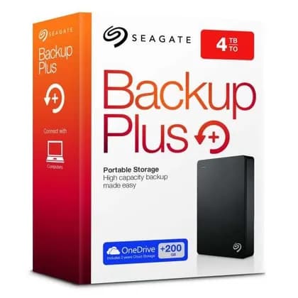 Seagate 4TB Backup Plus Portable USB 3.0 2.5 Inch External Hard Drive (Black) | STDR4000200 / STHP4000400