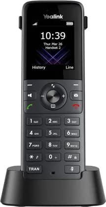 Yealink W73H Cordless Extension Handset, 1.8" Color Screen With Intuitive UI, Full-Duplex Speakerphone, Notification Light, Hard Keypad with Backlight, Hearing Aid Compatibility, Black | W73H