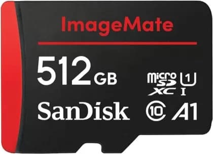 SanDisk ImageMate MicroSDXC Memory Card with Adapter, 512GB Capacity, Super-Fast Read Speeds Up to 195MB/s, UHS Speed Class U1 & Speed Class 10, A1 Rating, Black | 31105436945