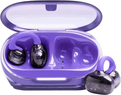 JBL Soundgear Clips Open Ear Wireless Earbuds, JBL OpenSound Technology, Adaptive Bass Boost, 32 Hours Battery Life, Bluetooth 5.4, IP54 Protection, Hands Free Calls, Purple | JBLSNDGEARCLPUR
