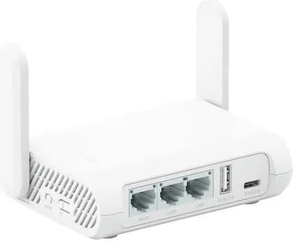 GL.iNet Opal GL-SFT1200 Wireless Travel Router, AC1200 Dual Band WiFi, 867Mbps 5GHz + 300Mbps 2.4GHz, Gigabit Ethernet Ports, VPN Support, OpenWrt, Portable Pocket Router, White | GL-SFT1200