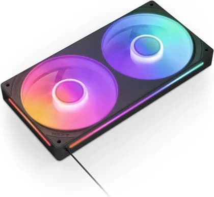 NZXT F240 RGB CORE 240mm RGB LED Single-Frame RGB Fan Unit, 120mm FDB Fans, Up to 2400 rpm Fan Speed, 75.12 CFM Airflow, PWM Fan Control, Matte Black | RF-U24HF-B1