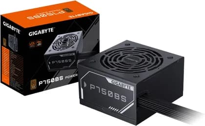 GIGABYTE GP-P750BS Non-Modular Power Supply, 80 Plus Bronze Efficiency, 120mm Silent Fluid Dynamic Bearing Fan, Active PFC, ATX 12V, Single +12V Rail, Black | GP-P750BS
