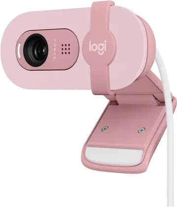 Logitech Brio 100 Full HD 1080p Webcam for Meetings & Streaming, Auto-Light Balance, Built-in Mic, Privacy Shutter, USB-A, for Microsoft Teams, Google Meet, Zoom & More - Rose | 960-001623