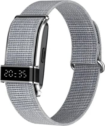 Porodo Trackfit Pro Smart Bracelet Fitness Tracker, Digital Display Activity Tracker, Heart Rate Blood Oxygen Monitor, IP68 Water Resistant Smart Band, Silver | PDS18SL