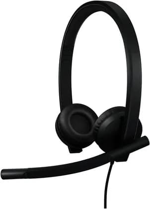 Logitech H570e Wired Headphones Stereo with USB-C Plug, 1 Unidirectional Mic & 1 Omnidirectional Mic, 30mm Driver Size, Teams Version, Black | 981-001431