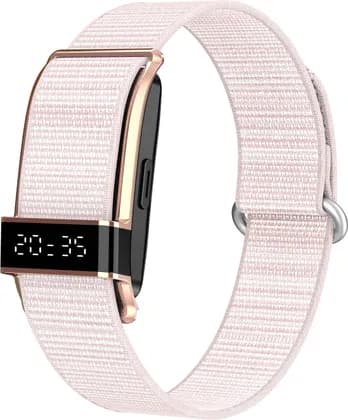 Porodo Trackfit Pro Smart Bracelet Fitness Tracker, Digital Display Activity Tracker, Heart Rate Blood Oxygen Monitor, IP68 Water Resistant Smart Band, Pink | PDS18PK
