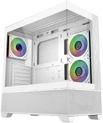 Cooler Master Elite 690 Wood ATX Computer Case, 3x 120mm Pre-Installed Fans, Up to 360mm Radiator Support, 7 Expansion Slot, Tempered Glass Side Panel, White | E690-WHNN-S00