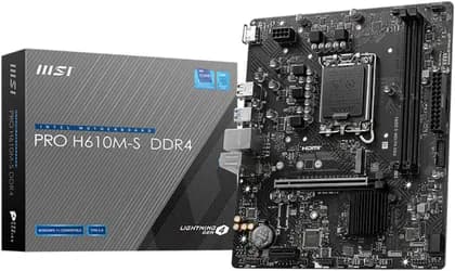 MSI PRO H610M-S mATX LGA 1700 Motherboard, Intel H610 Chipset, 2x DDR4 Slots, 64GB Max Memory, 1x PCI-E x16 Slot, 1x M.2 Slots | 911-7E44-013