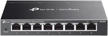 TP-LINK ES208G Omada 8-Port Gigabit Switch, Easy Managed, 8 10/100/1000Mbps RJ45 ports, Automatic Loop Prevention, IGMP Snooping, Black | ES208G