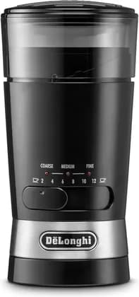 De'Longhi Electric Coffee & Spices Grinder Mill With Stainless Steel Blade & 3 Grinding Level Settings, 12 Cups Capacity, Black | KG210