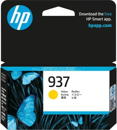 HP 937 Ink Cartridge, Yields 800 Standard Pages, HP Thermal Inkjet Print Technology, Yellow | 4S6W4NA