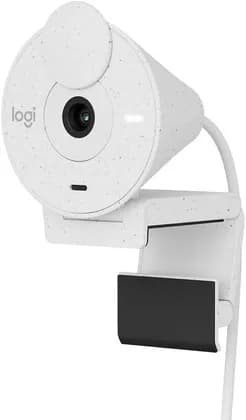 Logitech Brio 300 Full HD Webcam, 2MP Camera, 70° Viewing Angle, Privacy Shutter, Light Sensor, 30 fps Video Recording Speed, USB-C Interface, 1.22m Mic Pick Up Range, White | 960-001442