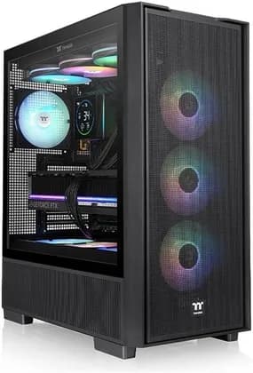 Thermaltake S380 TG ARGB ATX Mid Tower PC Case, Hidden-Connector MB, SF360 ARGB Reverse Fan, SF120 ARGB Fan, 360mm Rad, 4mm TG, USB-C, GPU Holder, 400mm GPU, 180mm CPU, Black | CA-11K-00M1WN-00