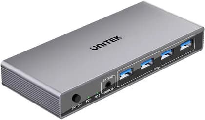 Unitek 5Gbps HDMI KVM Switch, 4K@60Hz Max Resolution, Up to 5Gbps Data Transfer Speed, Aluminum Alloy, Plug and Play, 100cm Cable Length, Space Grey | V1309AGY01-UK
