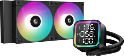 DeepCool LD240 Optimized 240mm Liquid CPU Cooler with Multiline LED Digital Display, Real-Time CPU Status, 2x 120mm FD12 ARGB Fans, 2400 RPM Fan Speed, 72.04 CFM Airflow, Black | R-LD240-BKMSN-G-1