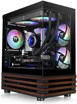 Micro-ATX/Mini-ITX, Hidden-Connector MB Support, Dual 3mm TG Panels, 3x ARGB Fans, 280mm Rad, 2x USB 3.0, GPU 340mm, Wood Elements, Black | CA-1Z4-00M1WN-WS