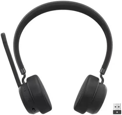 Lenovo Wireless VoIP Headset, 640 mAh Capacity, 40 mm Driver, 20 Hz - 20 kHz Frequency Range, Bluetooth 5.3, USB Digital Audio, 32 Ohm Impedance, Professional Call Performance, Black | 4XD1M80020