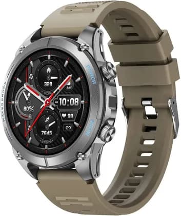 Powerology Titan Rugged Sports GPS Smart Watch, Built-in Compass, Advanced Sensors, Air Pressure Sensor, Altitude Sensor, Torch Light, 550mAh Battery, 3ATM Waterproof, Khaki | PSWAGBTKH