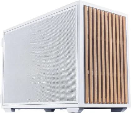 Lian-Li B4-mATX Wood Computer Case, 2x 120mm Pre-installed Fans, Supports 360mm Radiator, 140mm ATX PSU, Steel Wood Material, Magnetic Filter, White | B4W-WD