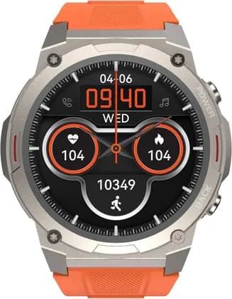 HiFuture FutureGo MIX2 Smartwatch, 1.43" AMOLED Display, Blood, Oxygen, & Heart Rate Monitoring, 60+ Sports Mode, Sides And Rear Panel, Bluetooth Calling, IP68 Waterproof, Orange | FUTUREGO-MIX2