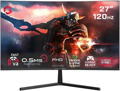 GAMEON GC27F120VA Curved Gaming Monitor, 27" Fast VA Display, FHD Resolution, 120Hz Refresh Rate, 0.5ms (MPRT) Response Time, Low Blue Light Technology, FreeSync & Adaptive-Sync, Black | GC27F120VA