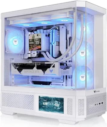 Thermaltake View 370 TG ARGB Mid Tower Chassis, ATX Tempered Glass Gaming PC Case, Snow | CA-11N-00M6WN-00