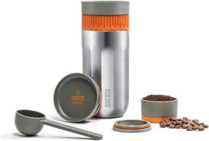 WACACO Pipamoka, All-in-one Vacuum Pressured Portable Coffee Maker, Insulated Travel Mug, Hand Powered and Pressure Brewer, Quick Extraction, Stainless Steel Thermo Cup | WC-PIPAMOKA